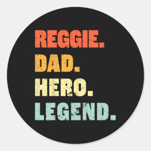 Dad Hero Legend Personalised Custom Name Fathers D Classic Round Sticker