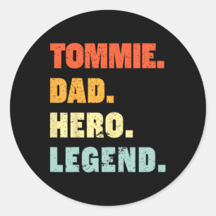 Dad Hero Legend Personalised Custom Name Fathers D Classic Round Sticker