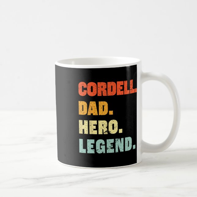 Dad Hero Legend Personalised Custom Name Fathers D Coffee Mug (Right)