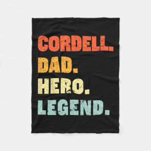 Dad Hero Legend Personalised Custom Name Fathers D Fleece Blanket