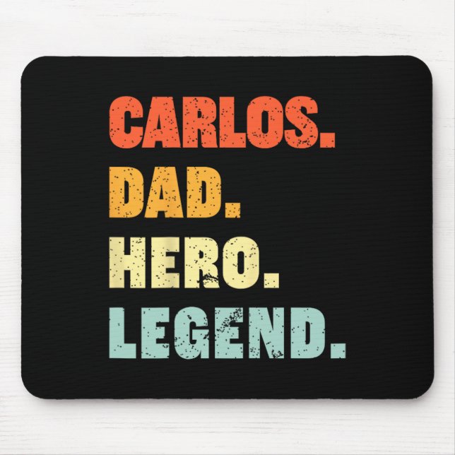 Dad Hero Legend Personalised Custom Name Fathers D Mouse Mat (Front)