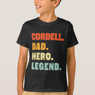 Dad Hero Legend Personalised Custom Name Fathers D T-Shirt