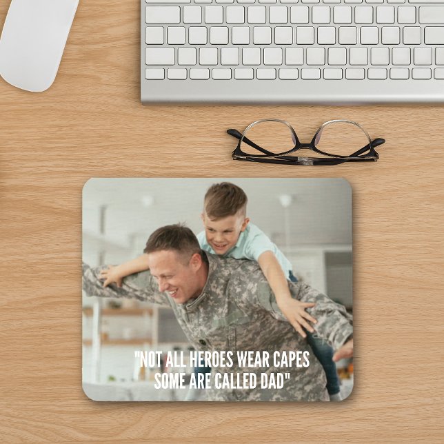 Dad Hero Personalised Father's Day Mouse Mat (Dad Hero Personalized Father's Day Mouse Pad)