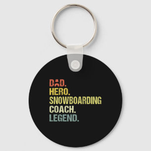 Dad Hero Snowboarding Coach Funny Snowboarding Coa Key Ring