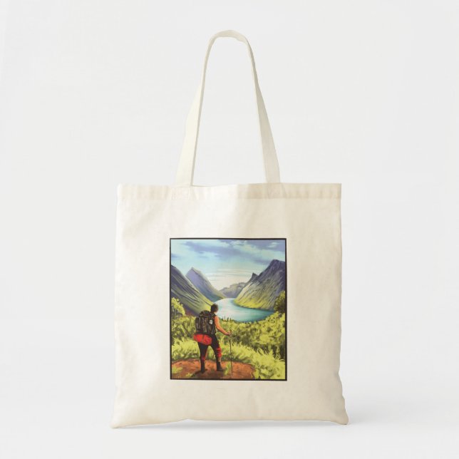 Dad Hiking Rocks Art Tote Bag (Front)