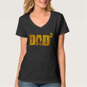 Dad hoch 3 Papa 3 Children Vintage Son Daughter an T-Shirt