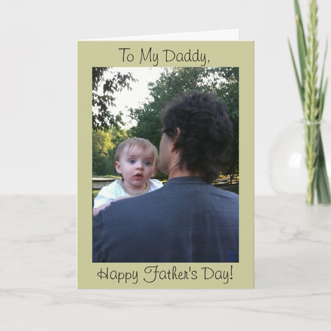 Dad Holding Baby Father's Day Card from Child (Front)
