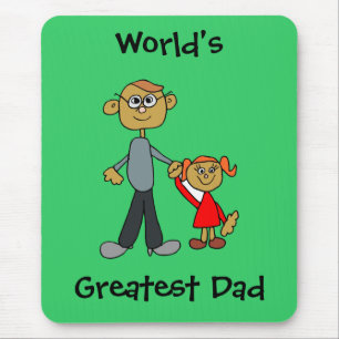 Dad Holding Daughters Hand, World's Greatest Dad Mouse Mat