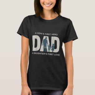 Dad Holding Kids Family Silhouette Father Quote T-Shirt