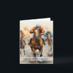 Dad Horse Racing 48th Birthday Card<br><div class="desc">Easy edit horse racing greeting card design,  perfect choice for all horse racing and sports fans,  make a great impression with this card design today.</div>