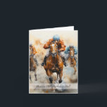 Dad Horse Racing 58th Birthday Card<br><div class="desc">Easy edit horse racing greeting card design,  perfect choice for all horse racing and sports fans,  make a great impression with this card design today.</div>