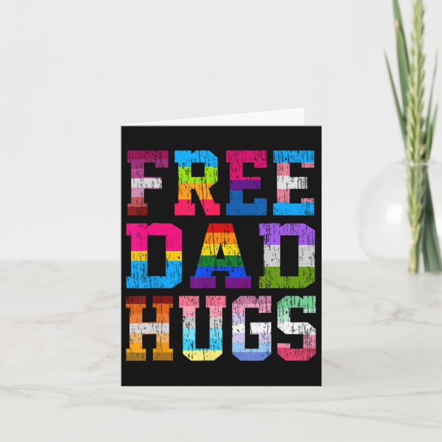 Dad Hugs For Pride Month Lgbt Fathers Day  Card (Front)