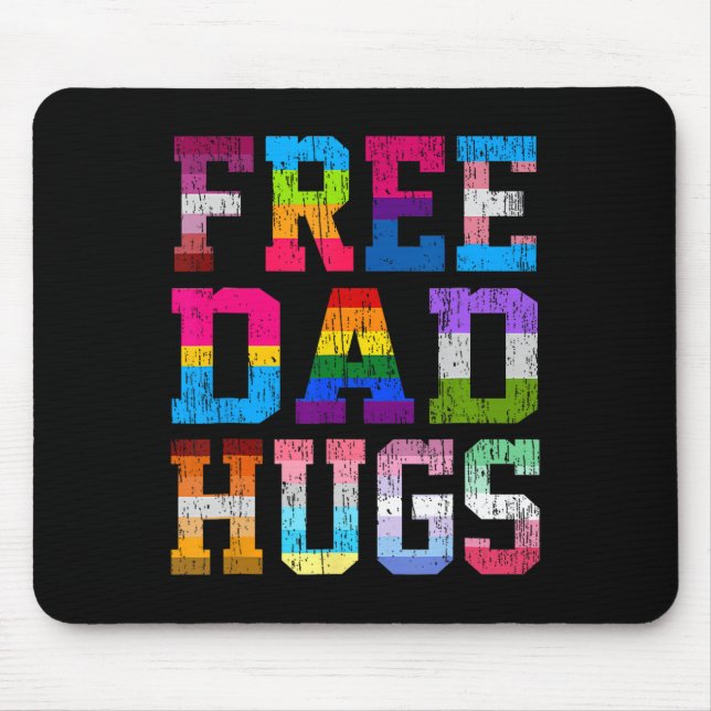 Dad Hugs For Pride Month Lgbt Fathers Day  Mouse Mat (Front)