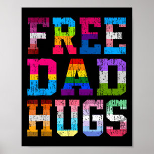 Dad Hugs For Pride Month Lgbt Fathers Day  Poster