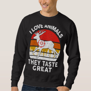Dad Hunting-Shirt Love Animals They Great Funny Hu Sweatshirt