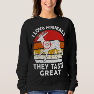Dad Hunting-Shirt Love Animals They Great Funny Hu Sweatshirt