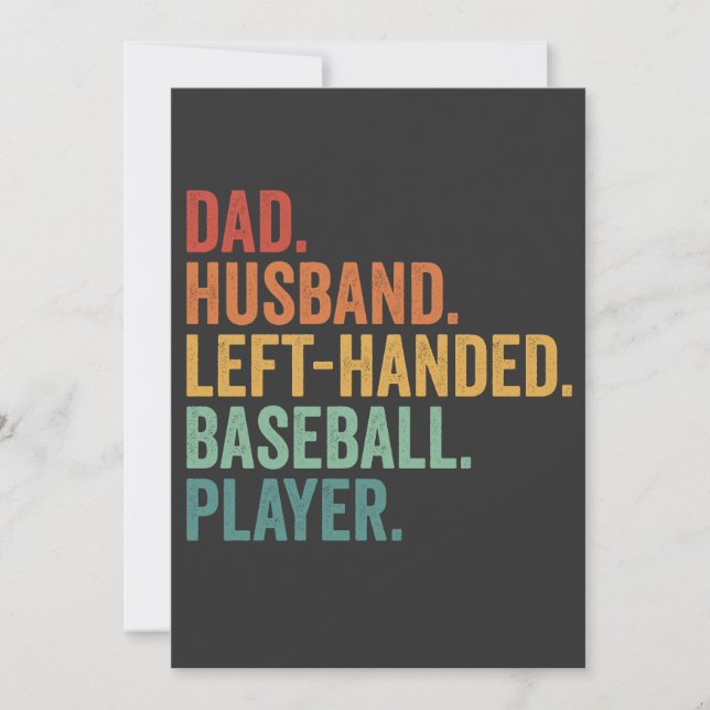 Dad Husband Baseball Left Handed Legend  Holiday Card (Front)