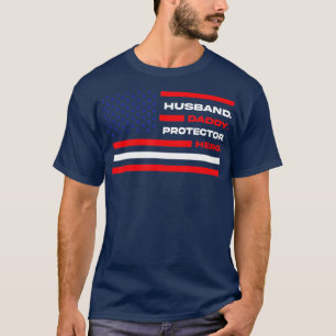 Dad Husband Daddy Protector Hero Men T-Shirt
