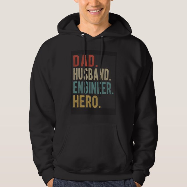 Dad Husband Engineer Hero Hoodie (Front)