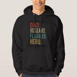Dad Husband Flagman Hero Hoodie