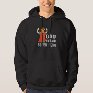 Dad Husband Super Hero Wearing Cape Son Dad Father Hoodie