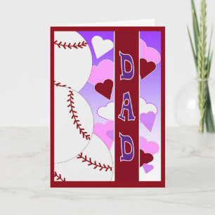 DAD  I Love You > Than You Love Baseball Valentine Holiday Card
