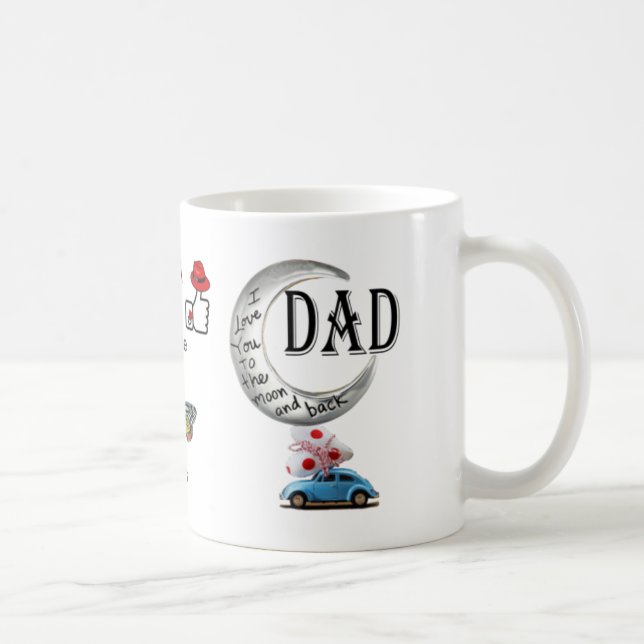 Dad I Love You To the Moon and Back - Father's Day Coffee Mug (Right)
