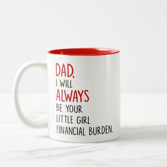 Dad i will always be your little girl financial... Two-Tone coffee mug (Left)