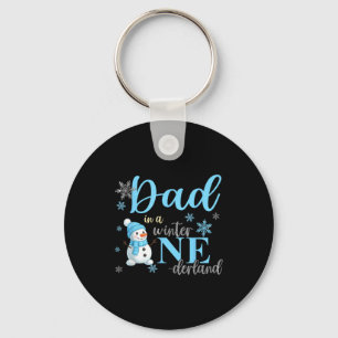 Dad In A Winter Onederland Birthday Boy Girl Cute  Key Ring