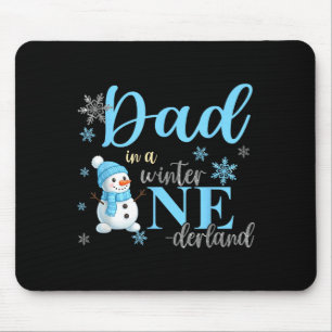 Dad In A Winter Onederland Birthday Boy Girl Cute  Mouse Mat