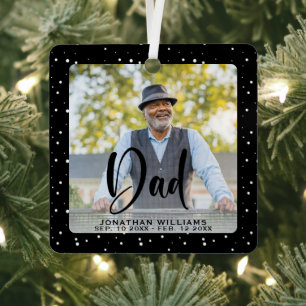 Dad In Loving Memory Photo Christmas Metal Tree Decoration