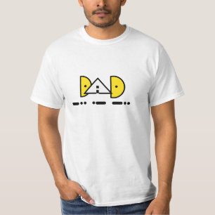 Dad in Morse Code & Geometic Text T-Shirt