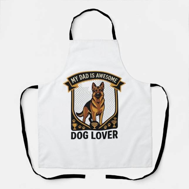 Dad Is Awesome Dog Lover German Shepherd Paws_1 Apron (Front)