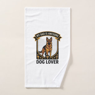Dad Is Awesome Dog Lover German Shepherd Paws_1 Hand Towel