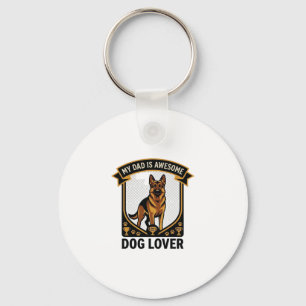 Dad Is Awesome Dog Lover German Shepherd Paws_1 Key Ring