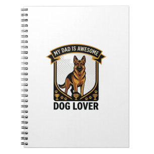 Dad Is Awesome Dog Lover German Shepherd Paws_1 Notebook