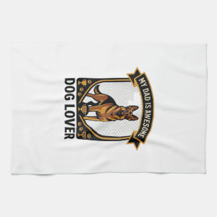 Dad Is Awesome Dog Lover German Shepherd Paws_1 Tea Towel
