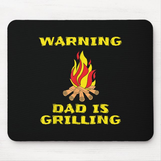 Dad Is Grilling Gift Funny For Fathers Day Bbq Gif Mouse Mat (Front)