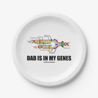 Dad Is In My Genes DNA Replication Humour Paper Plate