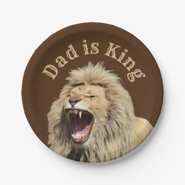 Dad is King Father’s Day Party Paper Plate (Front)