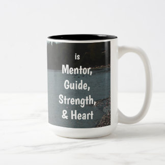 Dad Is Mentor, Guide, Strength & Heart Two-Tone Coffee Mug