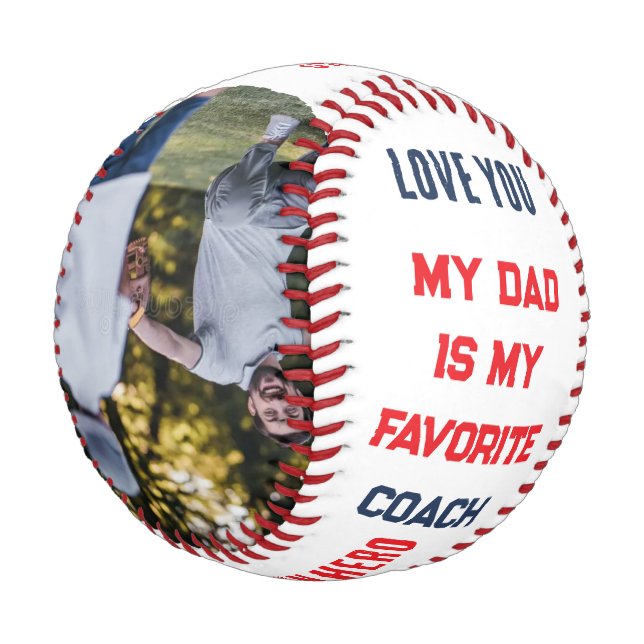  DAD IS MY FAVORITE COACH  BASEBALL (Angled)