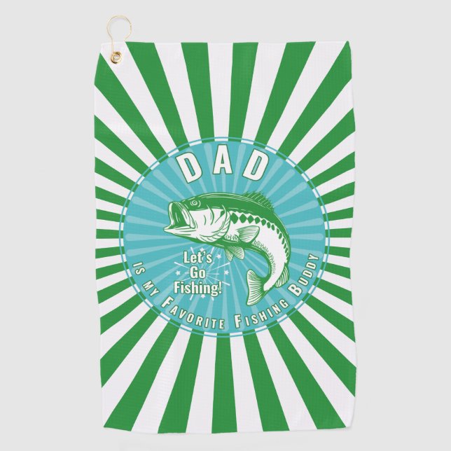 “Dad is my Fishing Buddy” Golf Towel (Front)