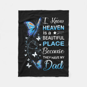 Dad Is My Guardian Angel In Heaven Memorial Day Me Fleece Blanket
