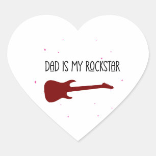 Dad is my rockstar heart sticker