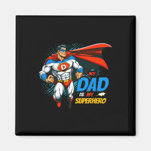 Dad Is My Superhero Kids Cool Father's Day Comic L Magnet