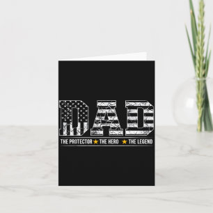Dad is Protector Hero Legend American Flag Fathers Card