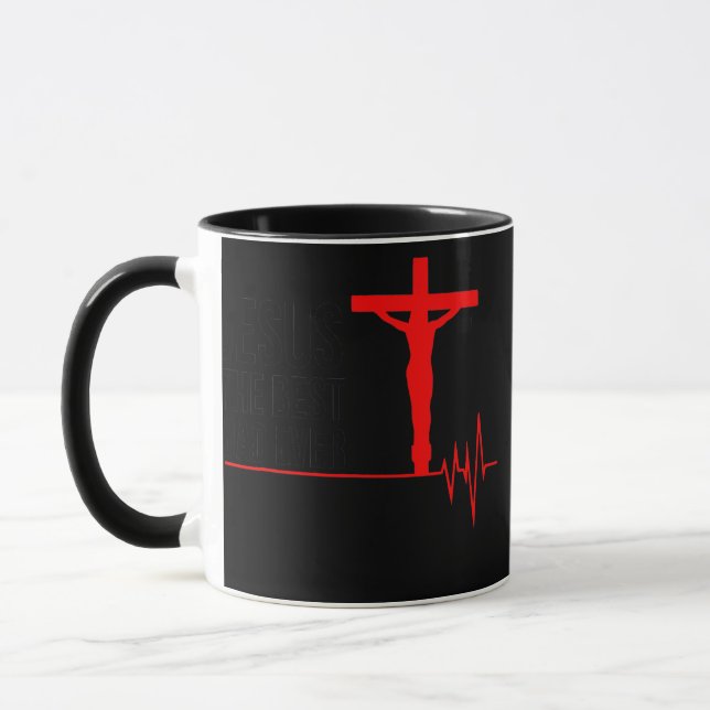 Dad Jesus Lover Christian Family Cross Father's Mug (Left)