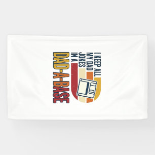 Dad Joke Dad-A-Base Retro Funny Father Vector Desi Banner