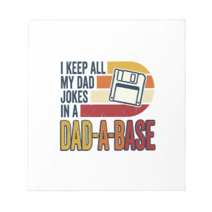 Dad Joke Dad-A-Base Retro Funny Father Vector Desi Notepad
